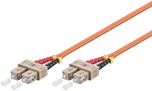 Патч-корд оптичний Goobay FiberOptic SC 2.0m M=50/125 Multimode Duplex OM2 оранжевий (75.09.6160)