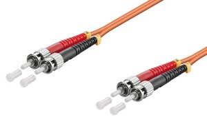 Патч-корд оптичний Goobay FiberOptic ST 2.0m M=50/125 Multimode Duplex OM2 оранжевий (75.09.6178)