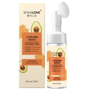 Пінка-мус для вмивання SERSANLOVE Avocado & Honey Cleansing Foam з екстрактом авокадо та меду 120 мл