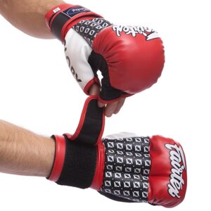 Рукавички для єдиноборств ММА FAIRTEX 0273 10 Червоний-сірий