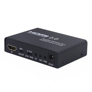 Перехідник аудіо Lucom HDMI-Toslink F/F +RCA/3.5mm Extractor 4K@60Hz чорний (62.09.8065)