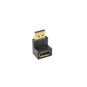 Перехідник Lucom DisplayPort M/F адаптер v1.2 4K@60Hz 90° кутовий вниз Чорний (62.09.8327)