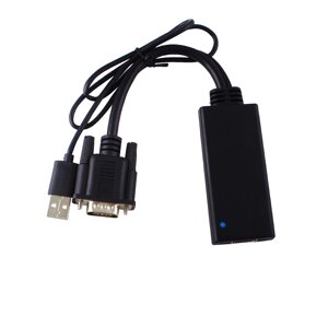 Перехідник моніторний Lucom HDMI-VGA HD15 (HDMIекран) +USB Audio 0.2m USB-powered чорний (62.09.8051)