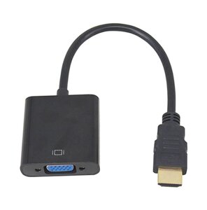 Перехідник моніторний Lucom HDMI-VGA HD15 (VGA-екран) Pas 1080p 0.20m +3.5mm +USBpower чорний (62.09.8077)