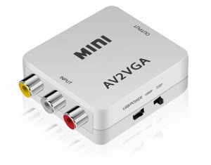 Перехідник моніторний Lucom VGA HD15-RCAx3 M/M (AV) Pas (VGA-екран) аудіо+відео білий (62.09.8080)