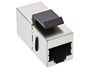 Перехідник мережевий Lucom RJ45 STP5e F/F 1:1 Metal 8/8 Keystone Snap-in срібний (62.09.8174)