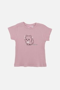 Футболка з коротким рукавом для дівчинки Viollen Girl kids 104 Пудровий ЦБ-00246943 (SKT000985700)
