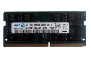 Пам'ять для ноутбука Samsung 32 GB SO-DIMM DDR4 3200 MHz (M471A4G43AB1-CWE)