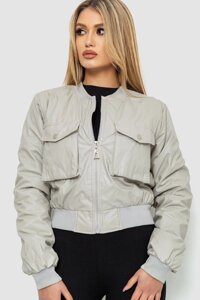 Куртка женская из экокожи короткая серый 186R097 Ager XL