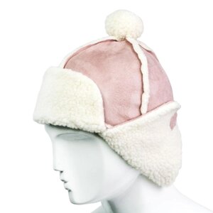 Шапка Ушанка Дублянка Beani'qe Lapel Лоскути 35х28 см Рожевий (21088)