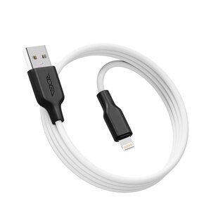 Кабель для заряджання та обміну даними USB Ridea RC-AI21 AirSiliconePro 12W 5V/2.4A USB-Lightning 1 м Біло-чорний