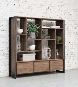 Стелаж для зберігання у стилі Loft NS-1951 1730x1560x350 мм Чорний