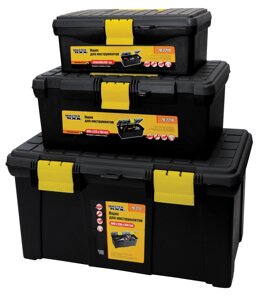 Ящики для інструменту MASTERTOOL комплект 3 шт 12.5"+16"+19.5" пластикові замки (79-2219/2216/2212) 79-2000