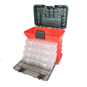 Органайзер з висувними боксами MASTERTOOL 4 шт 73 секції 11" 279х184х254 мм (79-3182)
