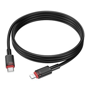 Кабель синхронизации Borofone BX110 Premium PD27W Type-C to Lightning 1м Black (37237_3611050)