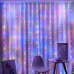 Гірлянда штора FMA Водоспад 3х2 м 400 LED Мультиколор (1544870759)