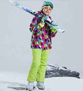 Зимова лижна куртка No Brand DEAR RABBIT MZK01212 з капюшоном печворк 4T 108 см