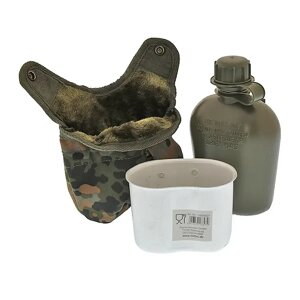 Фляга армійська з підсклянником та чохлом Mil-Tec 0.946 л Флектарн 14506021