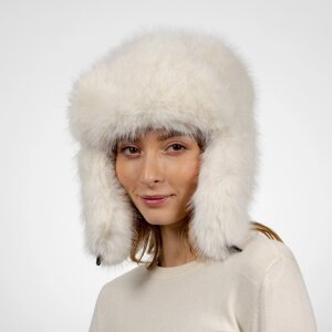 Шапка вушанка жіноча LuckyLOOK Сільвія One Size Білий 653-832