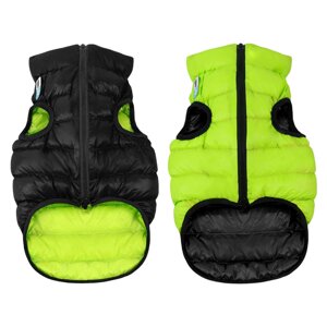 Курточка для собак AiryVest Двостороння М 47 cалатово-чорна