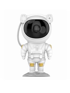 Нічник-проектор з ефектом зоряного неба лазерний з пультом A-PLUS Астронавт 8628 8 галактик Білий