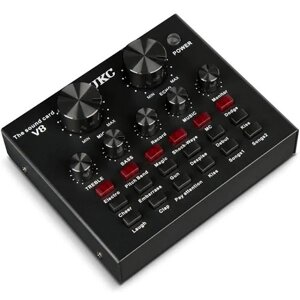 Звуковий аудіо мікшер UKC V8 Bluetooth Black (2091116724)