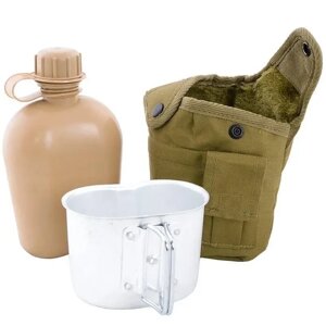 Фляга з підсклянником у чохлі Mil-Tec 0,9463 л Койот 14506005