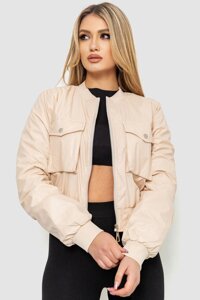 Куртка женская из экокожи короткая светло-бежевый 186R097 Ager XL