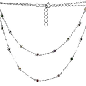 Срібне кольє SilverBreeze із фіанітами (2137672) 400-450