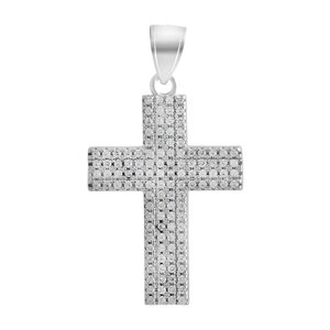 Срібний хрестик SilverBreeze з фіанітами (2136446)