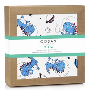 Водонепроникний наматрацник 70х120 см SPACE DINO COSAS Блакитний