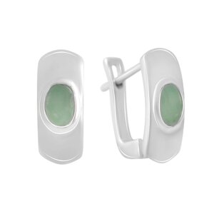 Срібні сережки SilverBreeze з натуральним смарагдом 0.8ct (2140726)