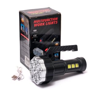 Ліхтар ручний акумуляторний Multifunction Work Lights-913 із ручкою USB зарядка 13 LED+COB Чорний LS-005