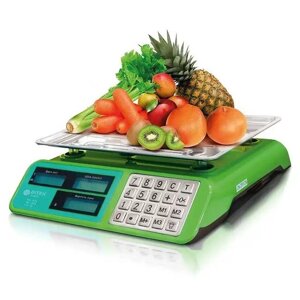 Терези торгові з акумулятором Bitek BT-982S до 55 кг Green