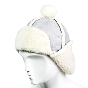 Шапка Ушанка Дублянка Beani'qe Lapel Лоскути 35х28 см Сірий (21087)