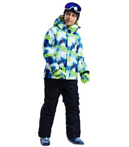 Зимова лижна куртка з капюшоном печворк No Brand DEAR RABBIT MZK02212 4T 108 см Різнокольоровий