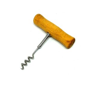 Штопор із нержавіючої сталі No Brand 2707 з дерев'яною ручкою 9х7,5 см Коричневий (18229)