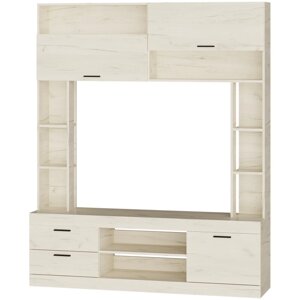 Стінка у вітальню Еверест Соната 160х38х193 см білий крафт