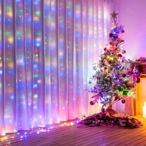 Гірлянда штора FMA Водоспад 480 RGB led 4.0х2.0 м Мультицвіт (1500929786)