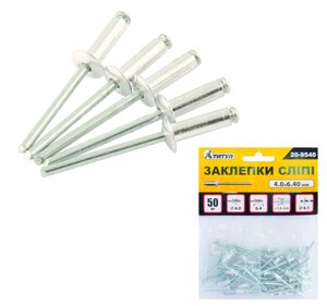 Сліпі алюмінієві заклепки 4,0* 6,40 мм 50 шт MASTERTOOL GM (20-9540)