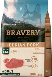 Сухий корм Bravery Iberian Pork Large Medium Adult для дорослих собак середніх та великих порід з іберійською свининою 12