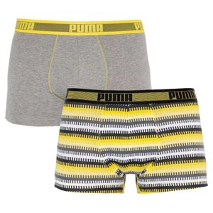 Боксери Puma Worldhood Stripe Trunk 2-pack XL gray/yellow 501004001-020