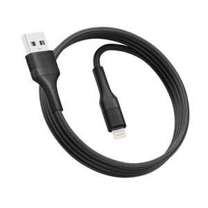 Кабель для заряджання та обміну даними USB Ridea RC-ST74 StablePro 12W 5V/2.4A USB-Lightning 1 м Чорний