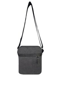 Сумка через плече Exodus Leather Canvas P2801EX021 18х22х5 см Сірий (hub_xqdvbn)
