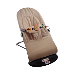 Дитячий шезлонг-гойдалка SBT group BABY Balance Soft A1 з дугою з іграшками бежевий/бавовна (BBT-04-00)