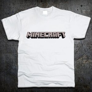 Футболка Fruit of the Loom Логотип Майнкрафт Logo Minecraft Білий 116 см (9642)