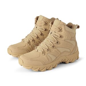 Черевики тактичні Lesko GZ702 нар. 39 Sand Khaki високі на шнурках та блискавці для походів