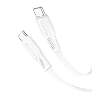 Кабель USB Borofone BX85 USB-C на USB-C підтримка заряджання 60W (20V / 3A) для ноутбука Білий