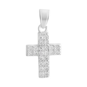 Срібний хрестик SilverBreeze з фіанітами (2138976)