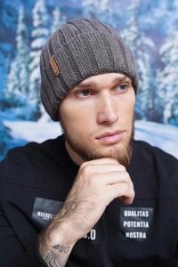 Тепла чоловіча шапка Braxton темна кава 56-59